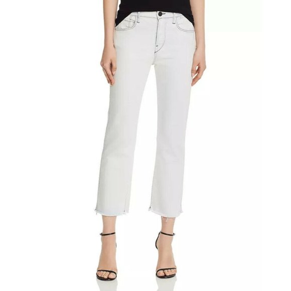3x1 Austin High Rise Straight Crop Jeans Size 24 Raw Hem Light Blue MSRP $245 - Picture 1 of 3